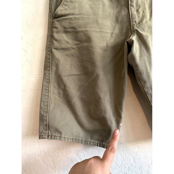 VANS Mid Rise Flat Front Chino Shorts Mens Size 28 Brown Slash Pocket - Picture 4 of 16